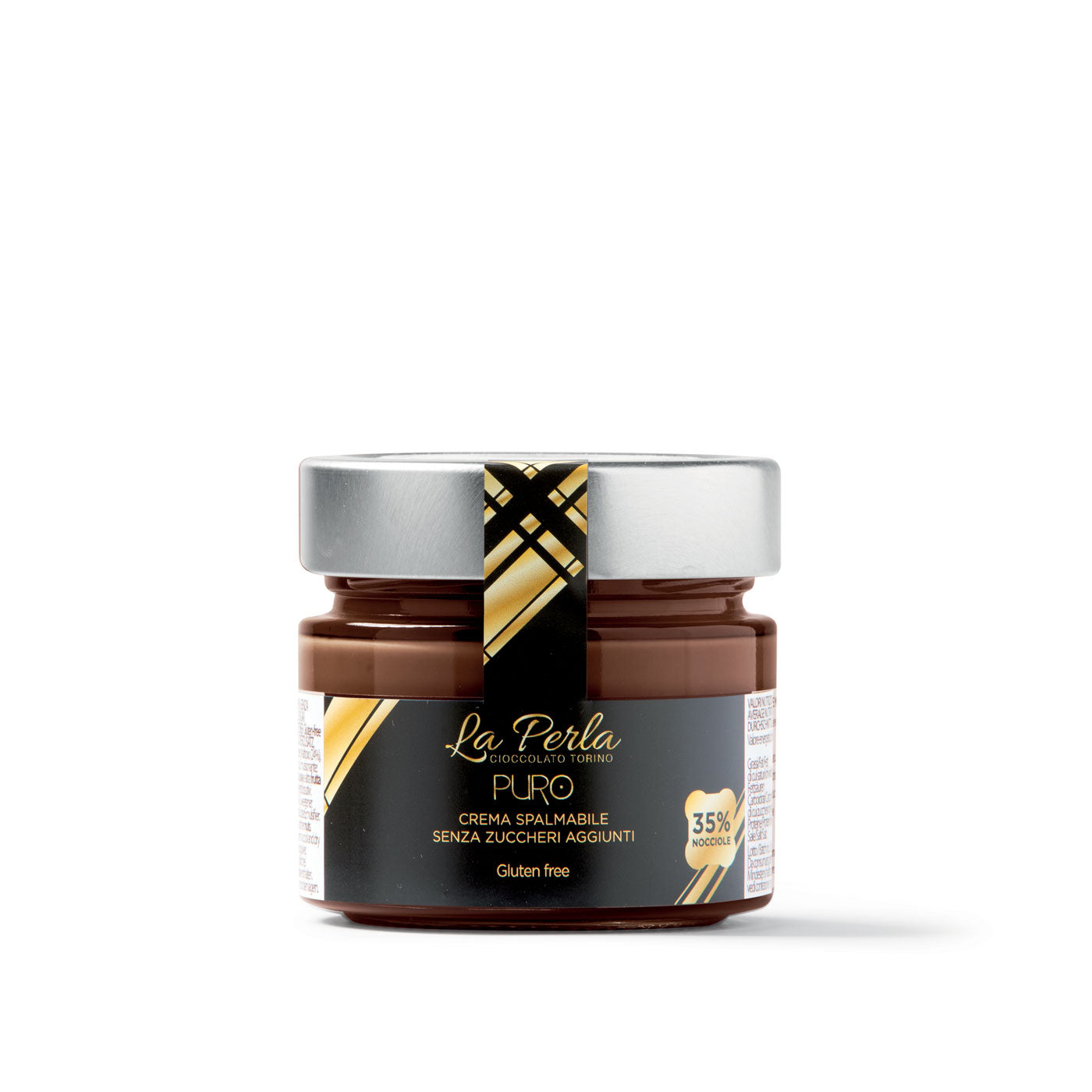 Crema gianduja con Nocciole Piemonte (35%) senza zuccheri aggiunti. 150g - La Perla