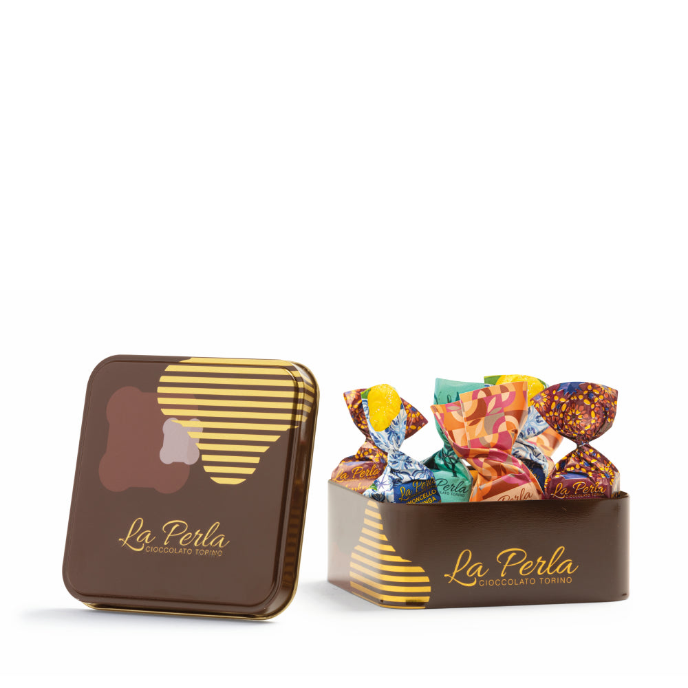 Tartufi assortiti. Confezione in metallo 100g - La Perla