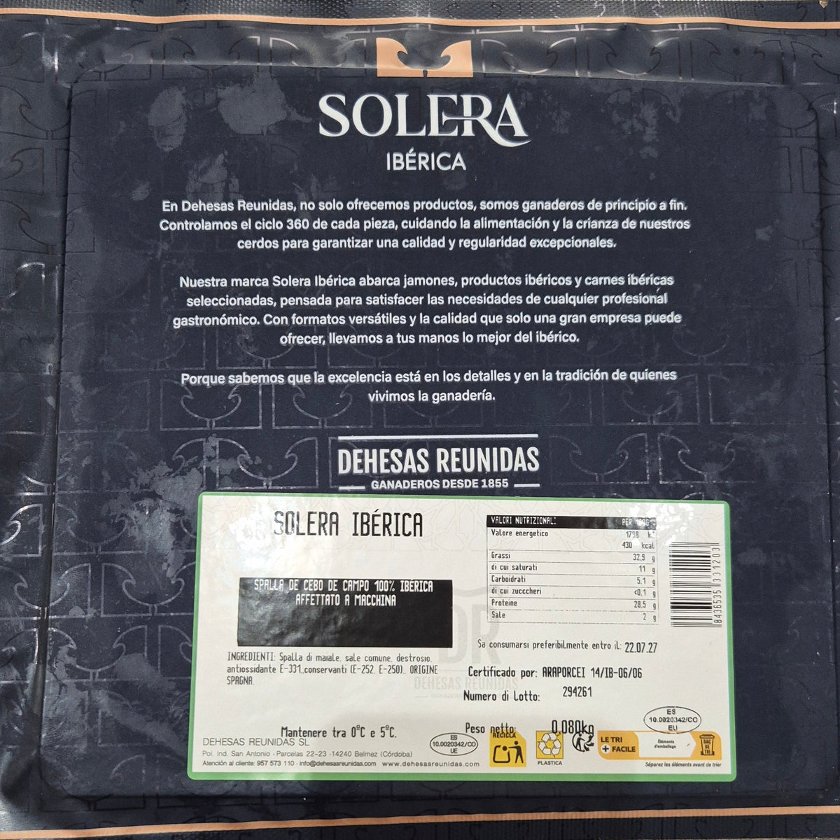 Paleta de Cebo de Campo 100% Ibérico 80g - DR 1855